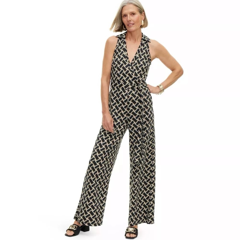 Diane von Furstenberg x Target Collared Sleeveless Vintage Weave Jumpsuit M